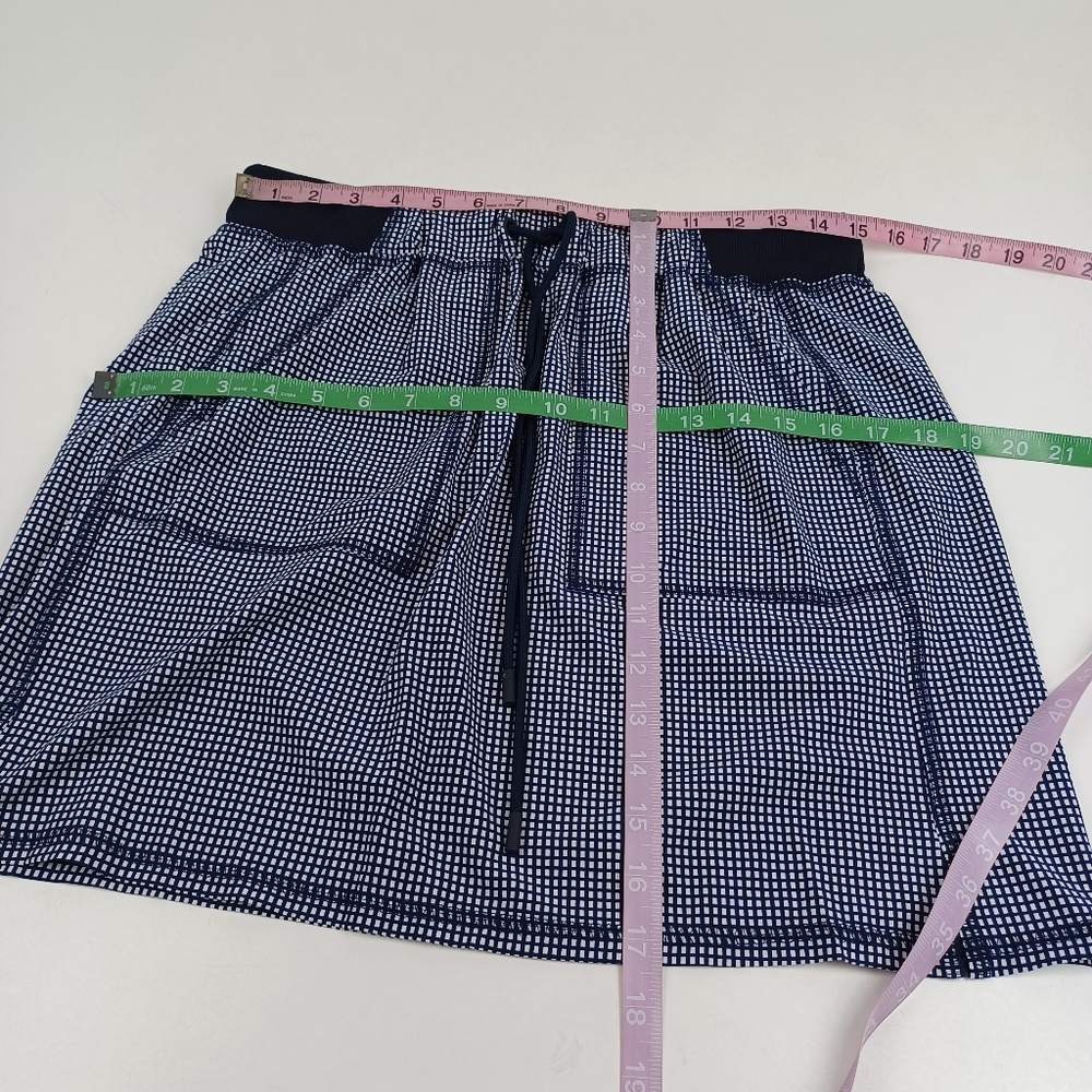 T By Talbots Skirt Size S Women Lightweight Woven Stretch Side Slit In Mini Grid - Picture 8 of 9